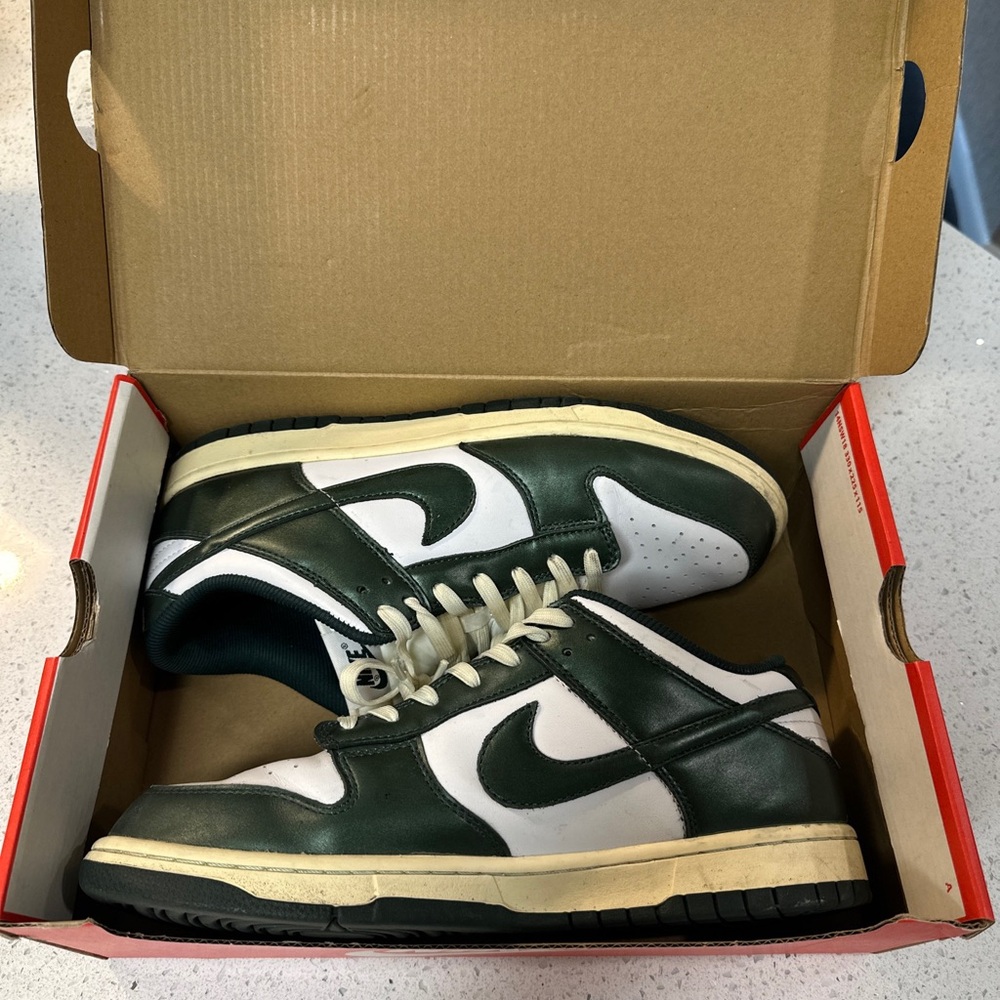 Size 12.5W/11M - Nike Dunk Low Vintage Green